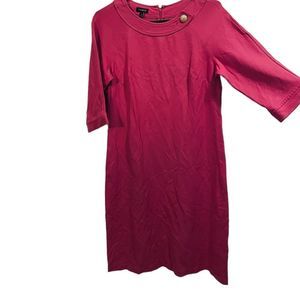 Talbots Pink 3/4 Sleeve Business Casual Stretch Knee Length Dress